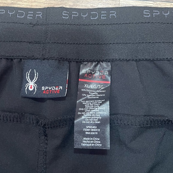 Spyder Black Athletic Shorts Lightweight Elastic Waist - Picture 2 of 12